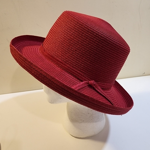 VILLAGER by Liz Clairbone red straw hat - Picture 2 of 8